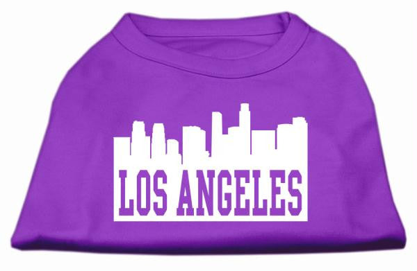 Los Angeles Skyline Screen Print Shirt Purple XXL (18)