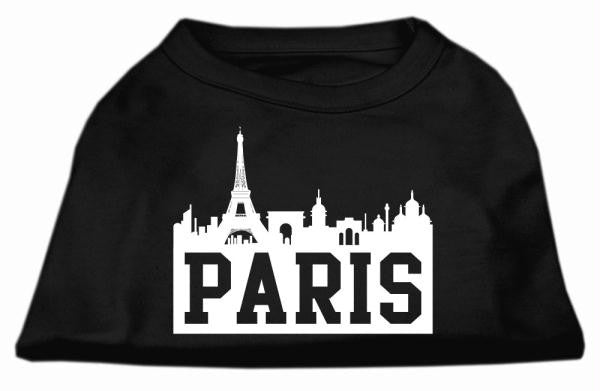 Paris Skyline Screen Print Shirt Black Med (12)