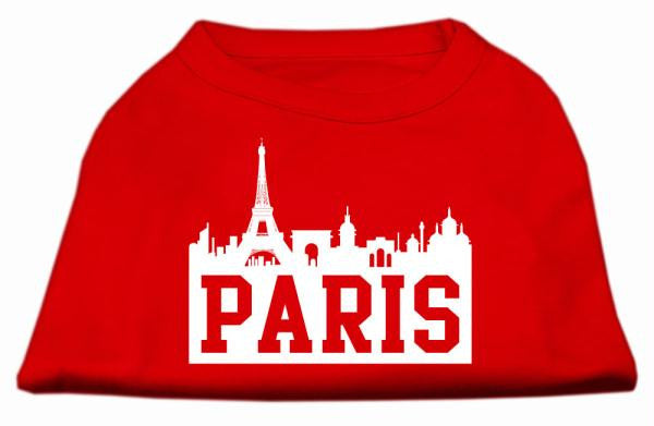 Paris Skyline Screen Print Shirt Red Sm (10)