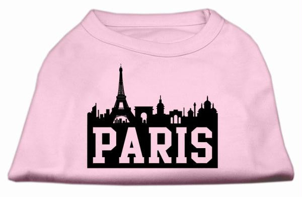 Paris Skyline Screen Print Shirt Light Pink XS (8)