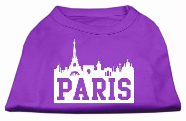 Paris Skyline Screen Print Shirt Purple XXXL (20)