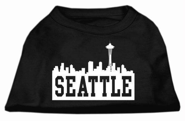 Seattle Skyline Screen Print Shirt Black Sm (10)