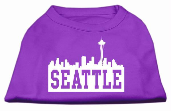 Seattle Skyline Screen Print Shirt Purple XXL (18)