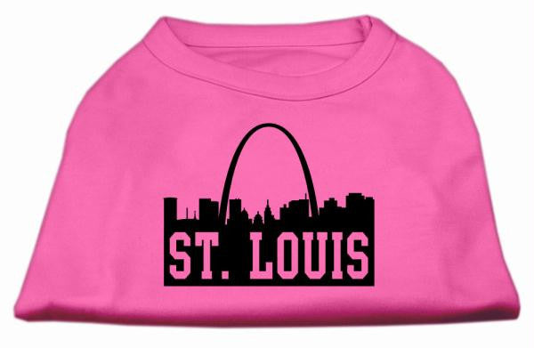 St Louis Skyline Screen Print Shirt Bright Pink Lg (14)