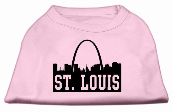 St Louis Skyline Screen Print Shirt Light Pink Med (12)