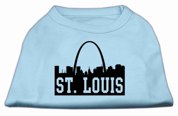 St Louis Skyline Screen Print Shirt Baby Blue XXXL (20)