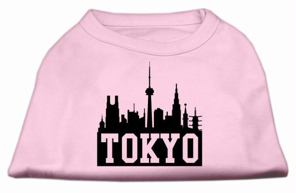 Tokyo Skyline Screen Print Shirt Light Pink Med (12)