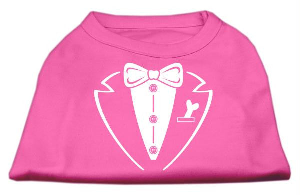 Tuxedo Screen Print Shirt Bright Pink XS (8)