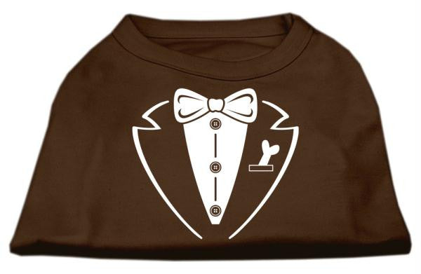 Tuxedo Screen Print Shirt Brown XS (8)