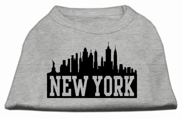 New York Skyline Screen Print Shirt Grey Lg (14)