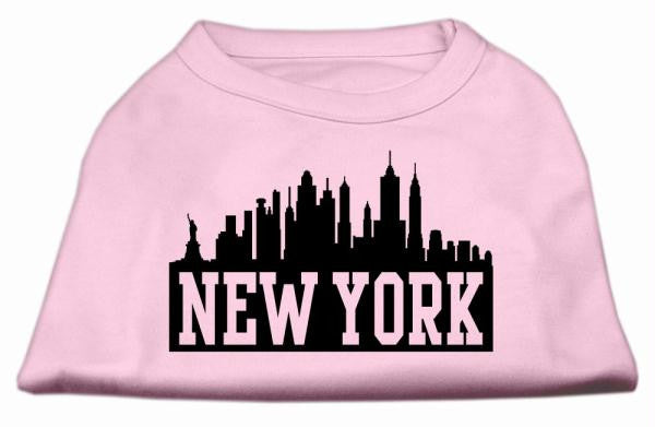 New York Skyline Screen Print Shirt Light Pink Lg (14)