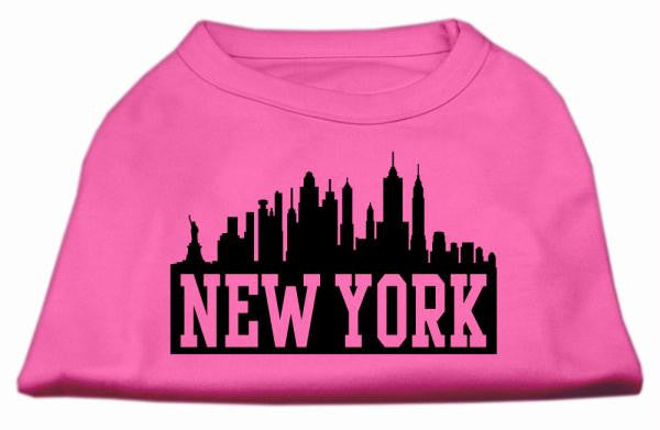 New York Skyline Screen Print Shirt Bright Pink XL (16)