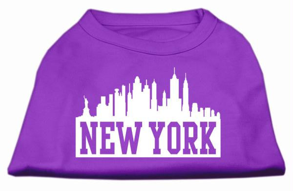 New York Skyline Screen Print Shirt Purple XL (16)