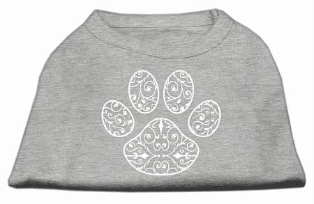 Henna Paw Screen Print Shirt Grey Med (12)