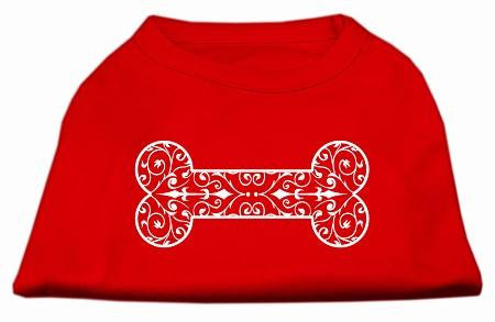 Henna Bone Screen Print Shirt Red Lg (14)