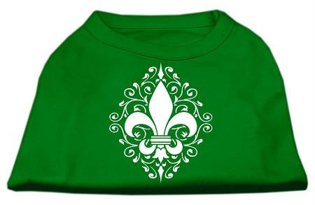 Henna Fleur de Lis Screen Print Shirt Emerald Green Lg (14)