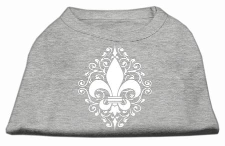 Henna Fleur De Lis Screen Print Shirt Grey XS (8)