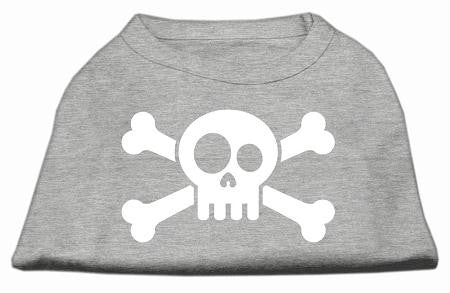 Skull Crossbone Screen Print Shirt Grey Med (12)