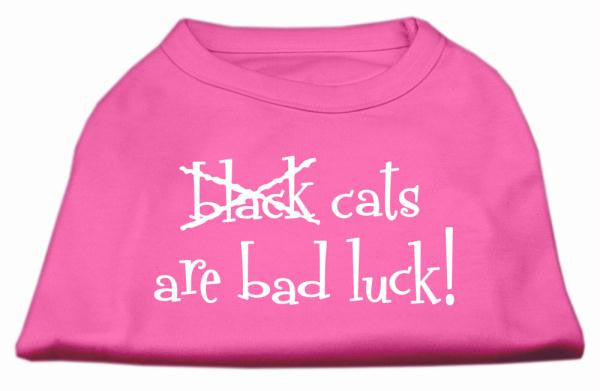 Black Cats are Bad Luck Screen Print Shirt Bright Pink L (14)