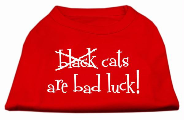 Black Cats are Bad Luck Screen Print Shirt Red XL (16)