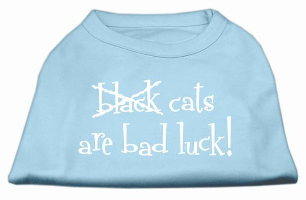 Black Cats are Bad Luck Screen Print Shirt Baby Blue XXXL(20)