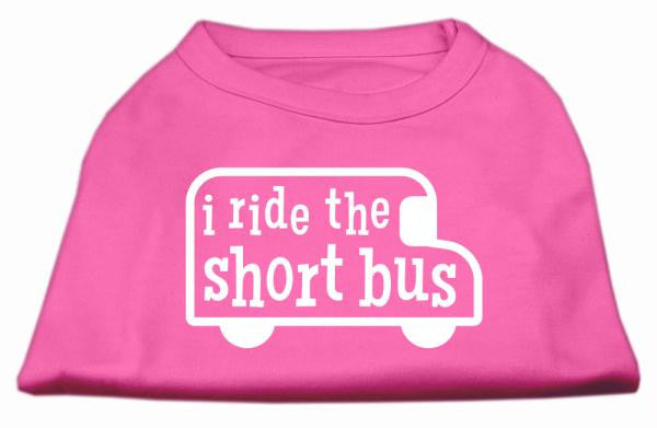 I ride the short bus Screen Print Shirt Bright Pink XXXL(20)