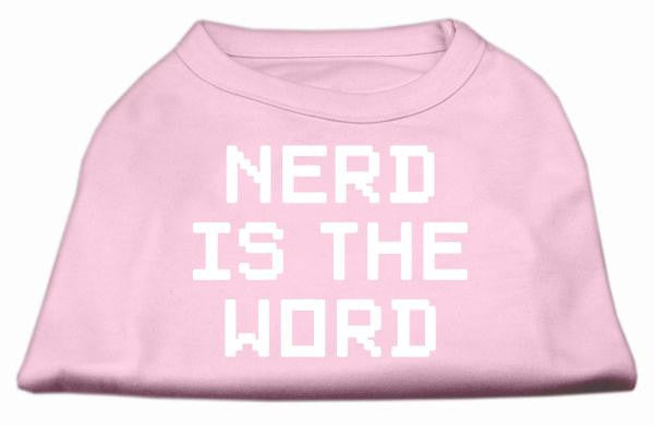 Nerd is the Word Screen Print Shirt Light Pink L (14)