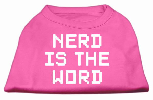 Nerd is the Word Screen Print Shirt Bright Pink M (12)