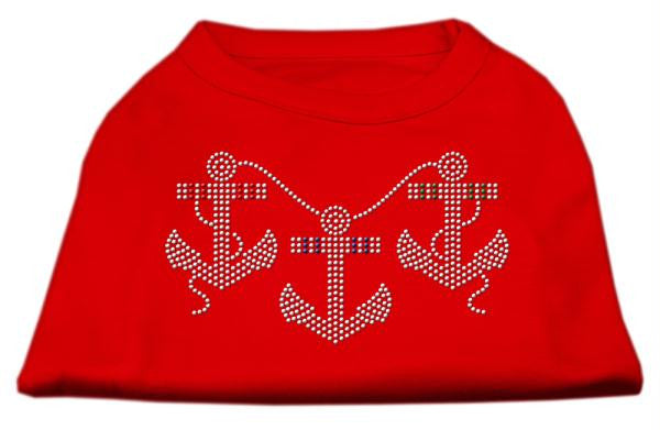 Rhinestone Anchors Shirts Red L (14)