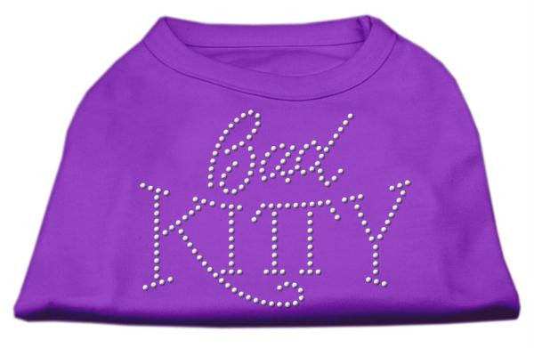 Bad Kitty Rhinestud Shirt Purple XXL (18)