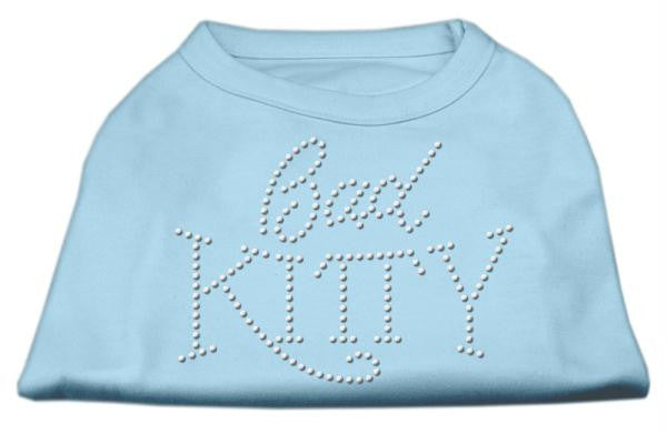 Bad Kitty Rhinestud Shirt Baby Blue XXXL(20)