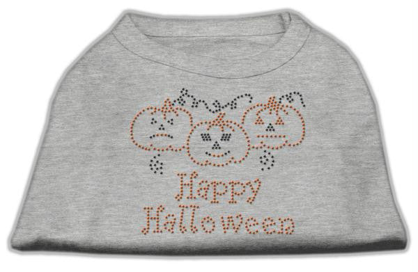 Happy Halloween Rhinestone Shirts Grey L (14)