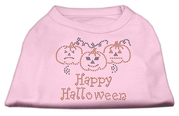 Happy Halloween Rhinestone Shirts Light Pink XS (8)