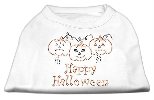 Happy Halloween Rhinestone Shirts White XS (8)