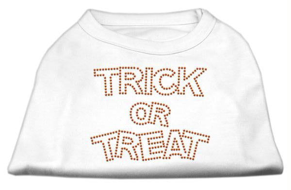 Trick or Treat Rhinestone Shirts White L (14)