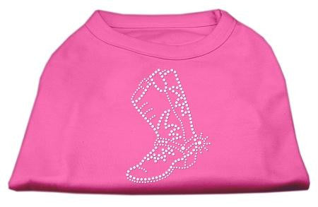 Rhinestone Boot Shirts Bright Pink XL (16