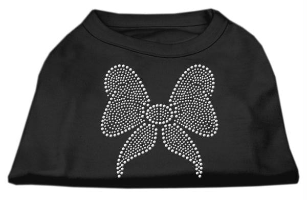 Rhinestone Bow Shirts Black L (14)