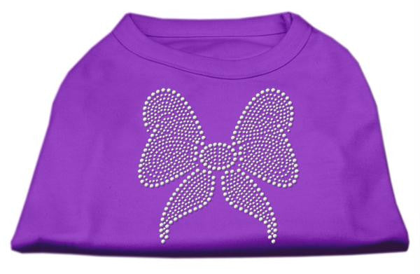 Rhinestone Bow Shirts Purple L (14)