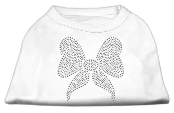 Rhinestone Bow Shirts White M (12)