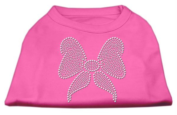 Rhinestone Bow Shirts Bright Pink S (10)