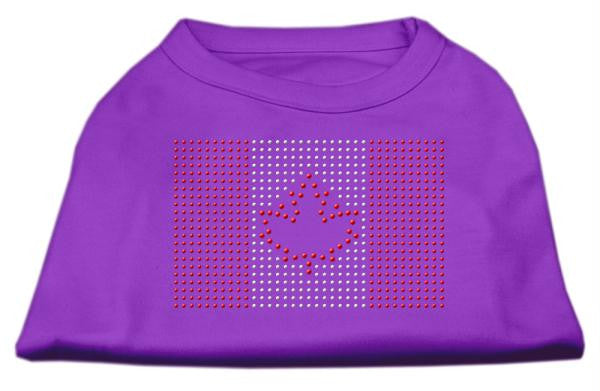 Canadian Flag Rhinestone Shirts Purple XXL (18)