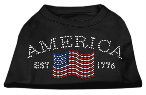 Classic American Rhinestone Shirts Black S (10)