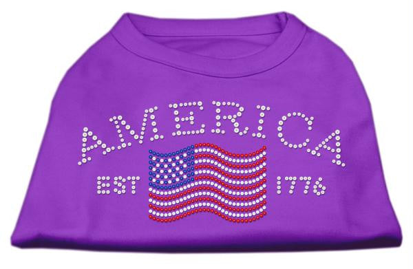 Classic American Rhinestone Shirts Purple XXL (18)