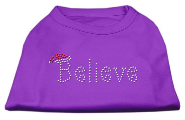 Believe Rhinestone Shirts Purple L (14)