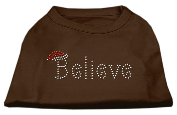 Believe Rhinestone Shirts Brown XS (8)