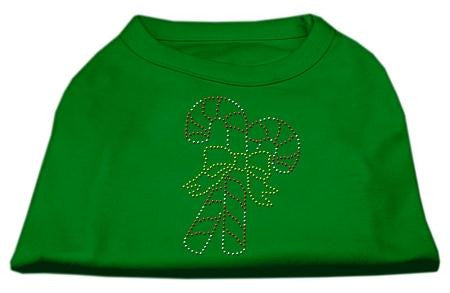 Candy Cane Rhinestone Shirt Emerald Green Lg (14)