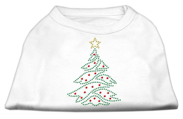 Christmas Tree Rhinestone Shirt White L (14)