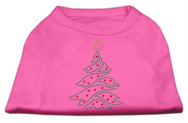 Christmas Tree Rhinestone Shirt Bright Pink S (10)