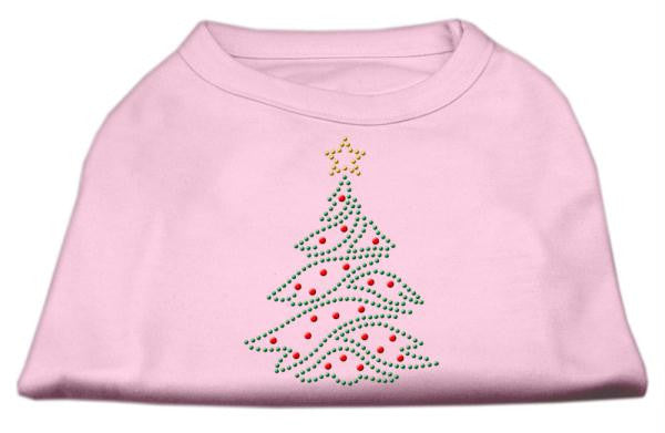 Christmas Tree Rhinestone Shirt Light Pink S (10)