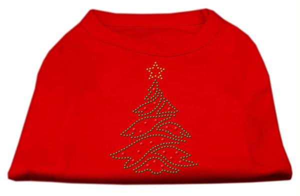 Christmas Tree Rhinestone Shirt Red S (10)